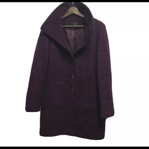 Elie Tahari Peacoat 100% Wool Plum Medium